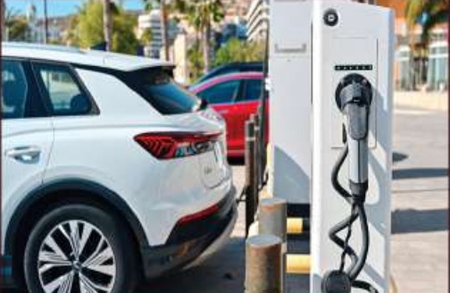Electric vehicle charging bays in the residents' parking